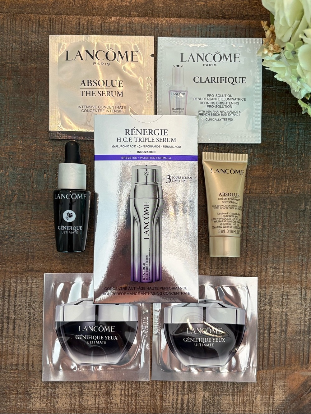 NEW Lancôme SAMPLER Bundle with GÉNIFIQUE, ABSOLUE, RENERGIE, CLARIFIQUE & More!